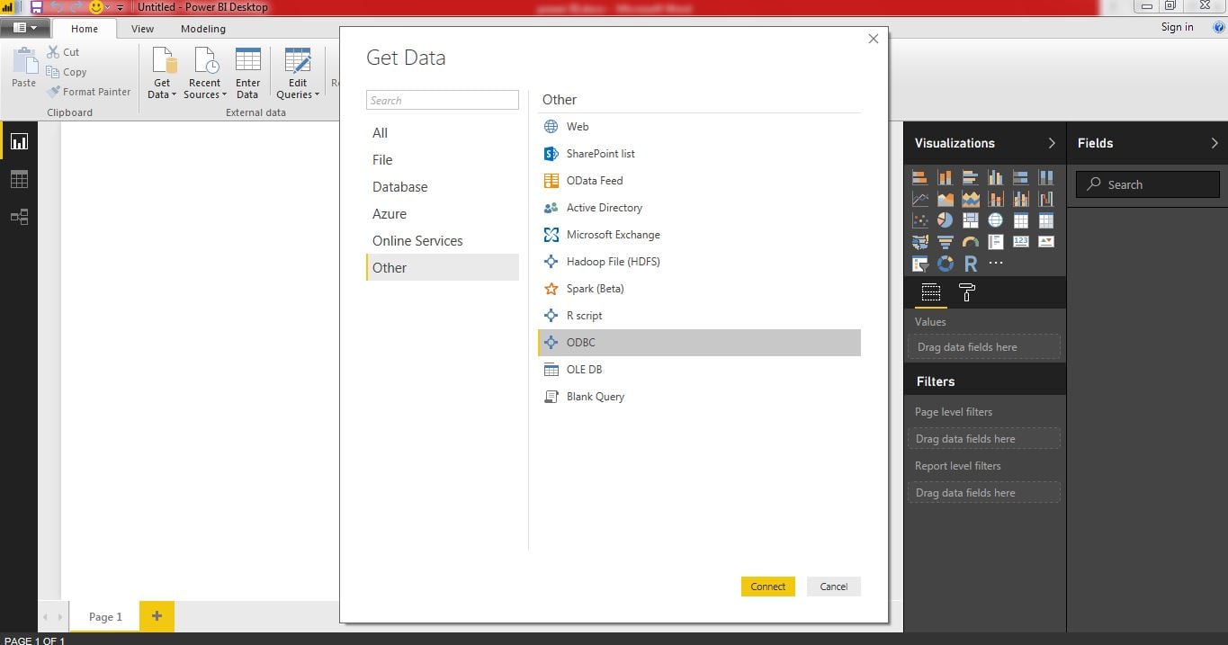 Fetching data in Power BI from ODBC