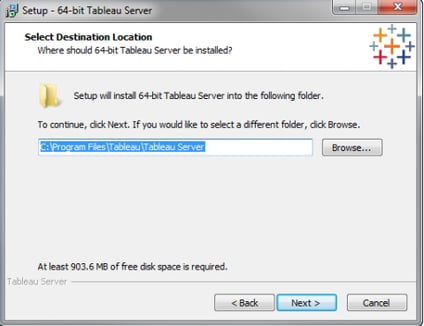 64-bit Tableau Server Setup Screen