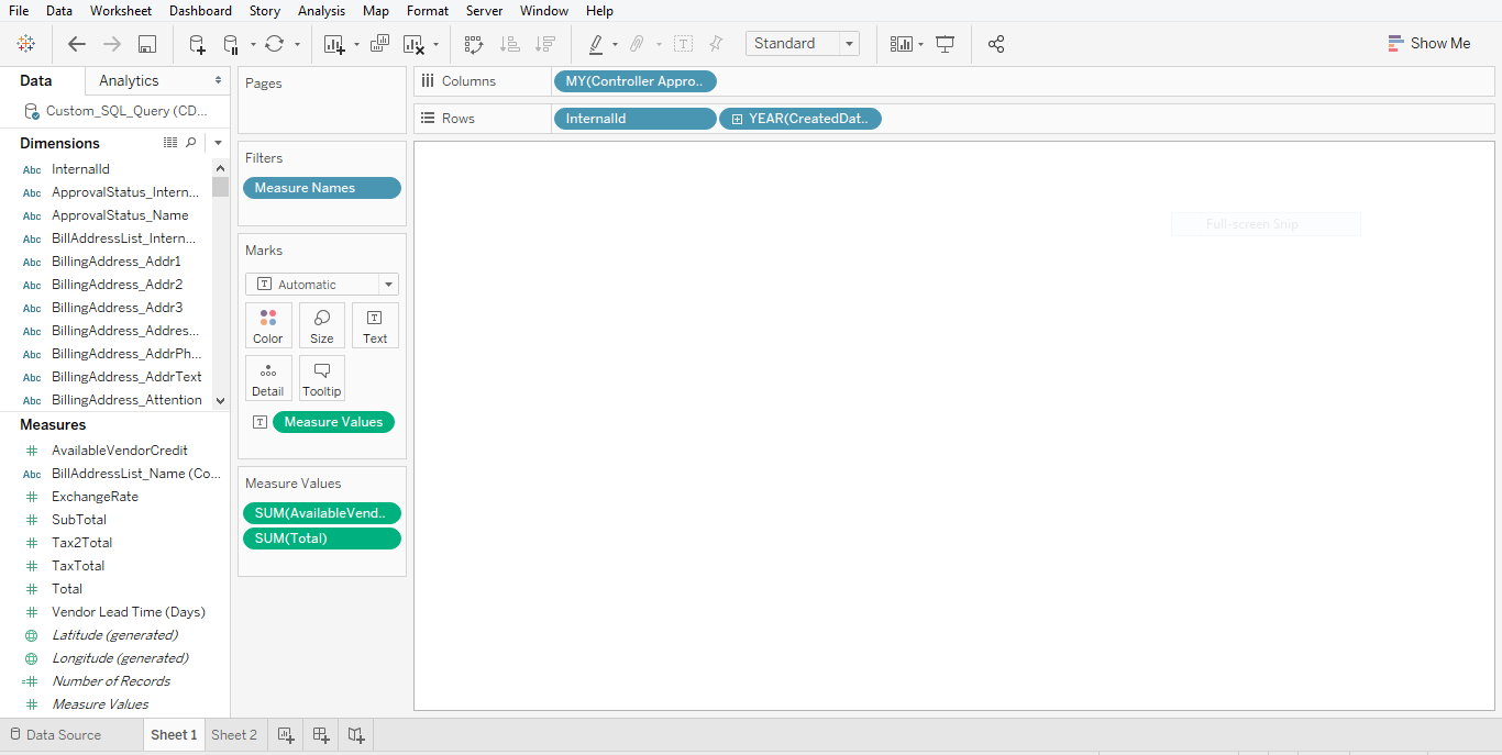 Segregating Fields in Tableau