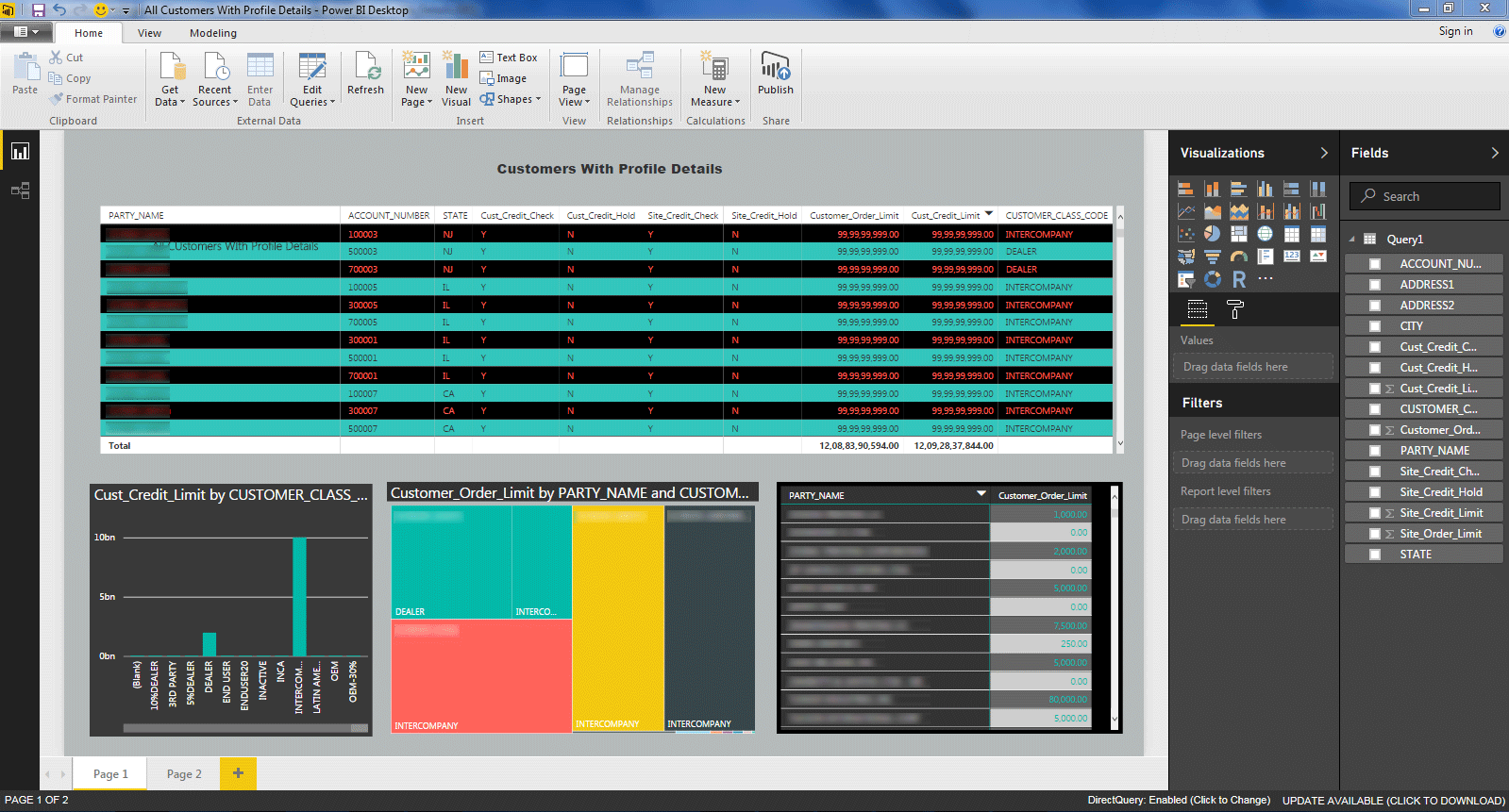 power bi customer profile report