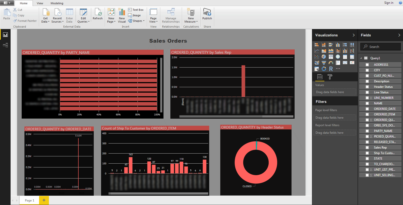 power bi sales order report