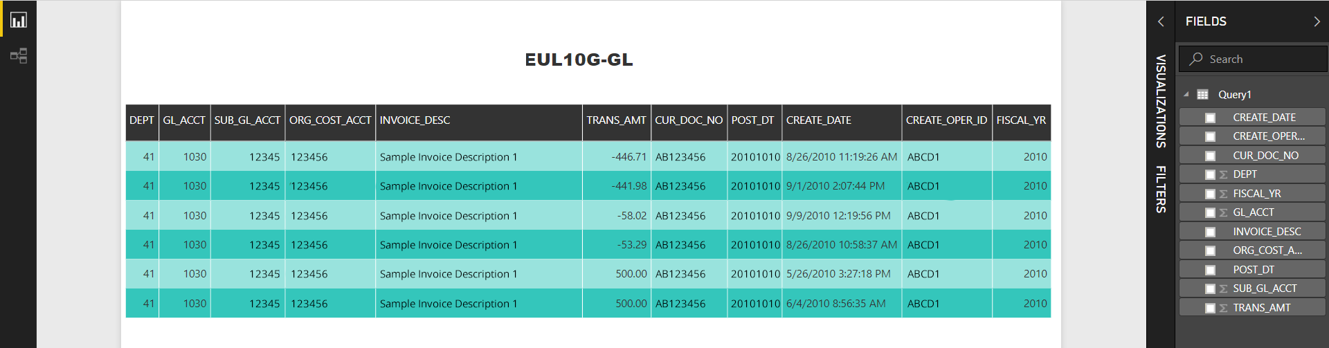 Oracle Discoverer report converted to Power BI